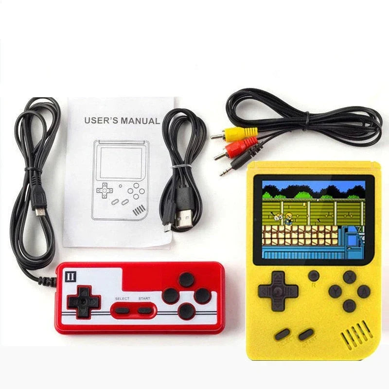 Retro handheld video games console angled view highlighting button layout