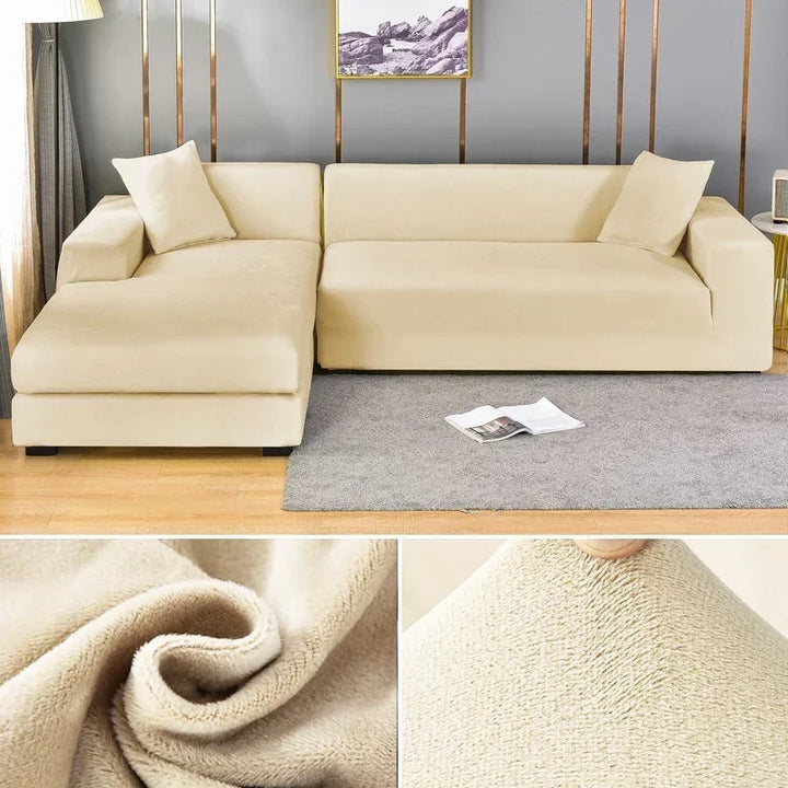 Easy to install stretch slipcover transforming worn furniture instantly