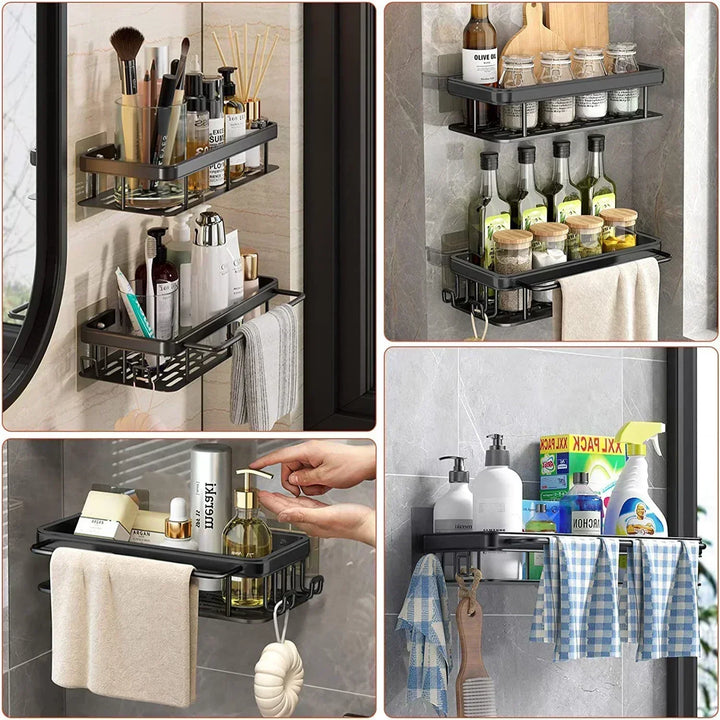Rust-resistant shower caddy installed in a modern bathroom shower