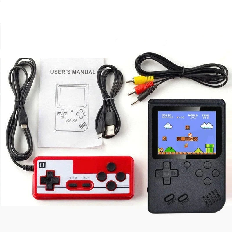 Retro handheld gaming device ideal for travel and entertainment