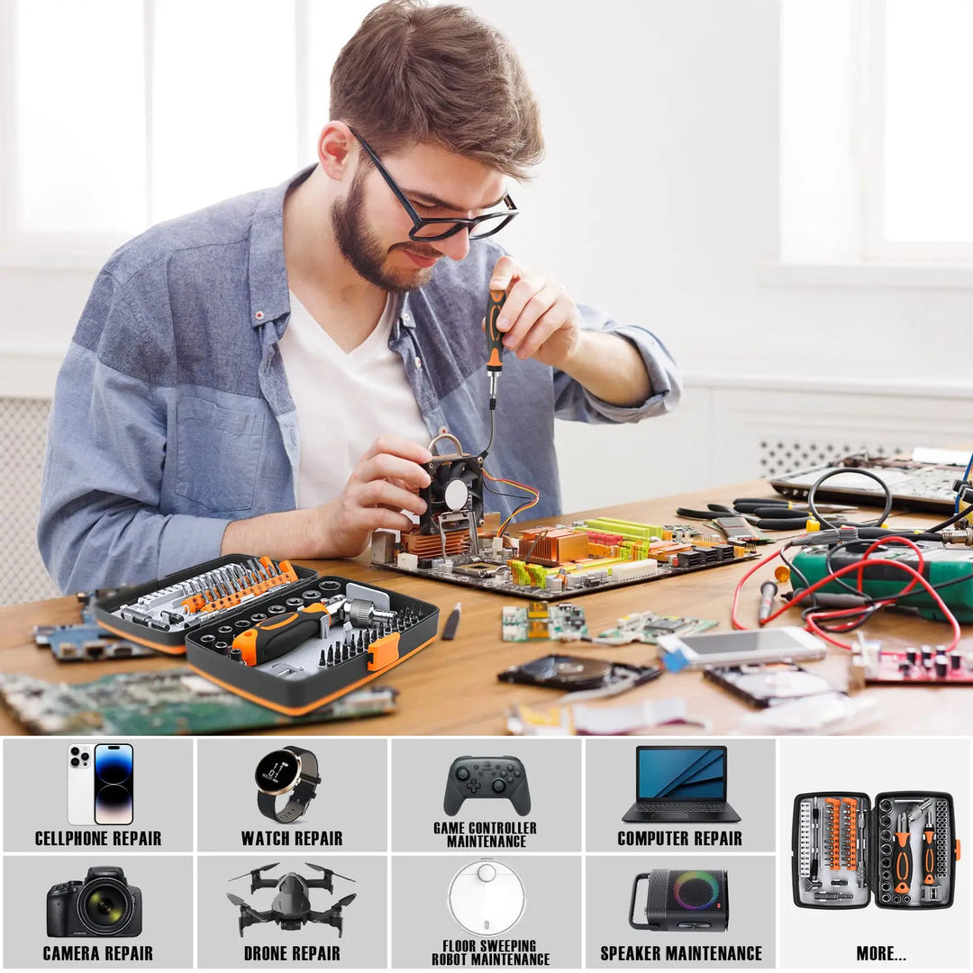 Compact hardware repair kit and multitool case for home improvement