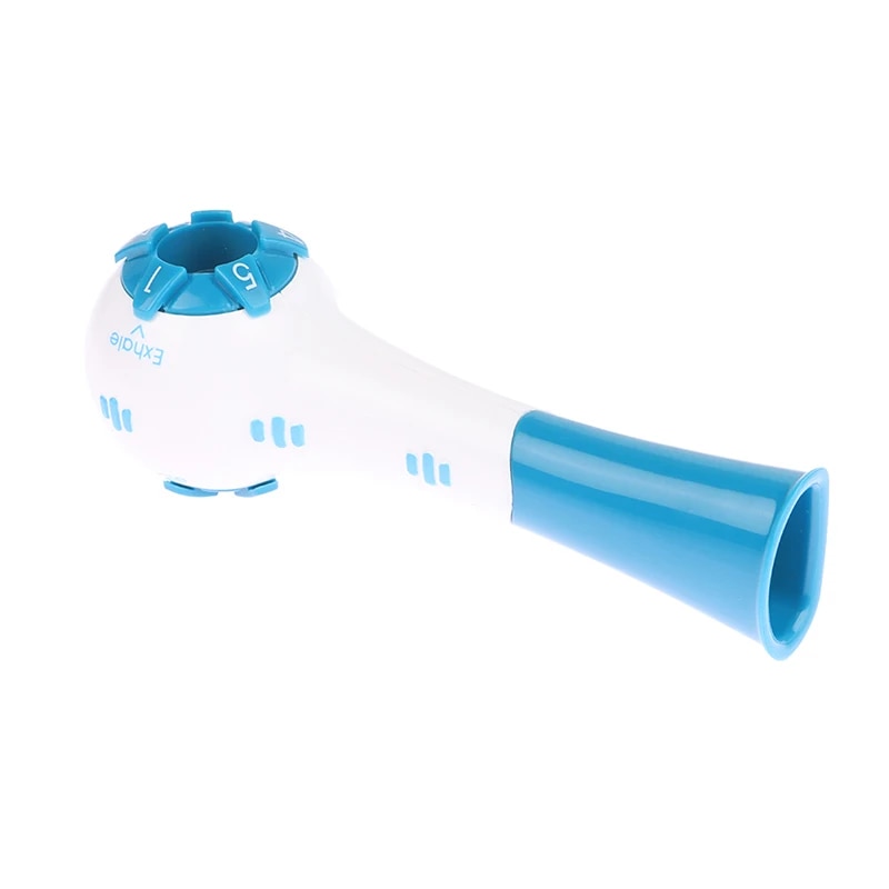 Unisex blue portable respiratory muscle training device for lung capacity
