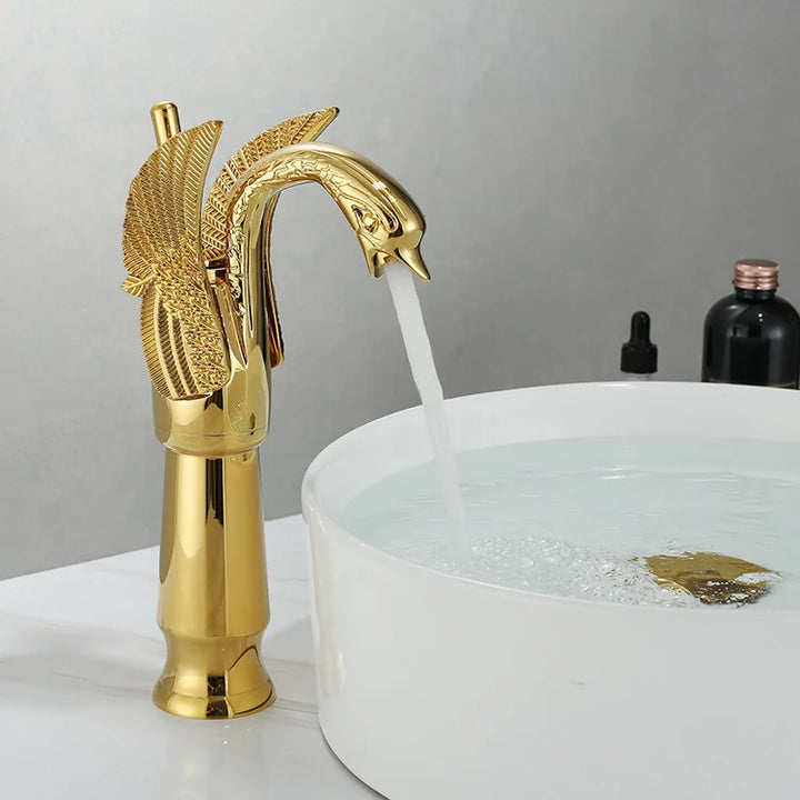 In-use demonstration of the basin tap showing comfortable clearance and water stream