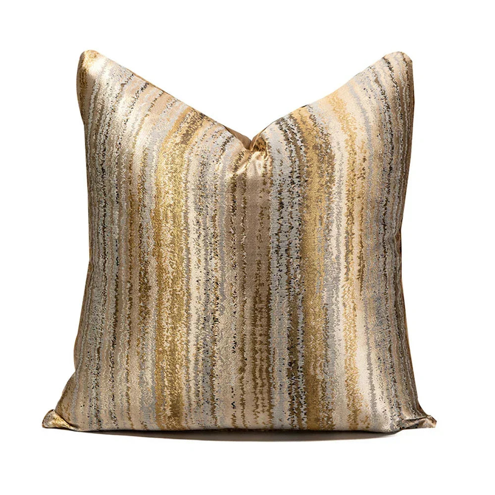 Abstract art cushion cover with modern brush stroke design for sofa pillow