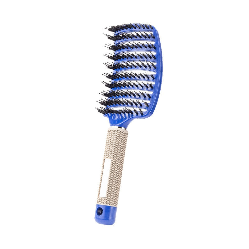 Durable bristles on anti-static hairbrush for all hair types
