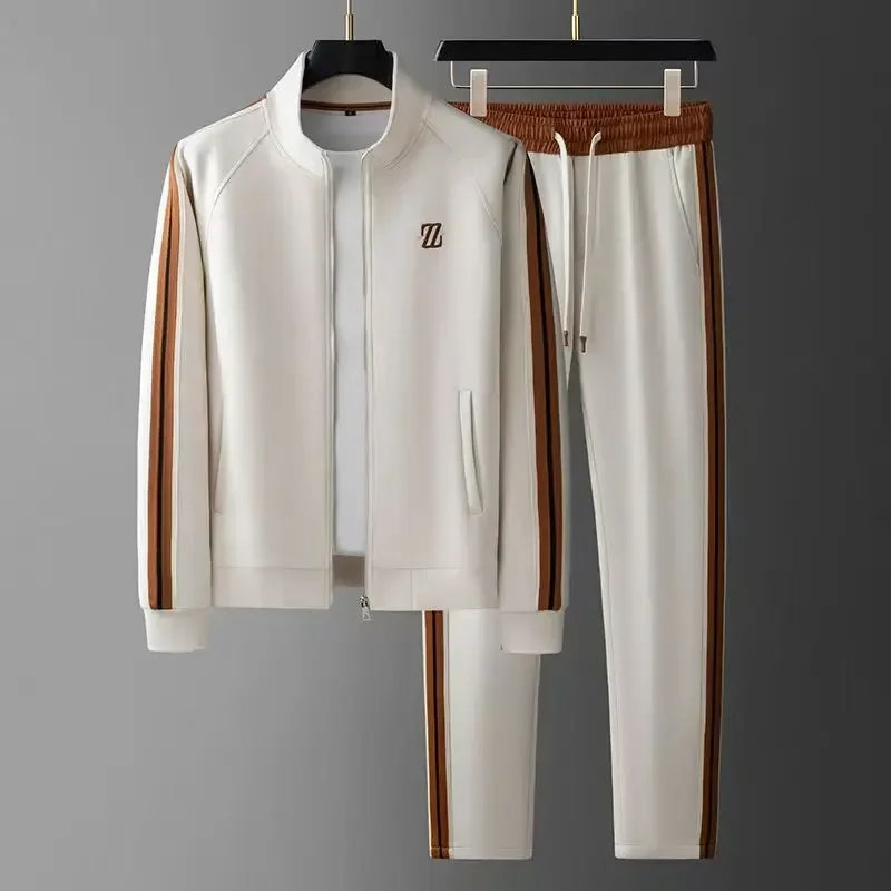 Close-up of zip-up jacket and drawstring trousers from women's loungewear set