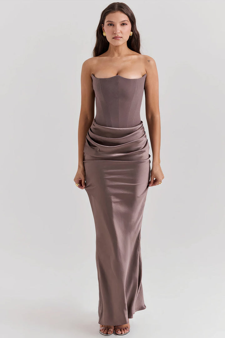 Stunning formal gown and party dress with strapless cut