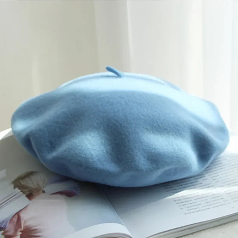 Interior lining detail of comfortable womens winter beret