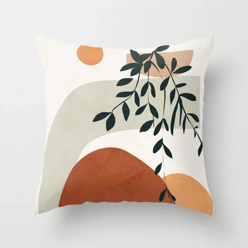 Set of botanical velvet cushion covers arranged stylishly for interior styling