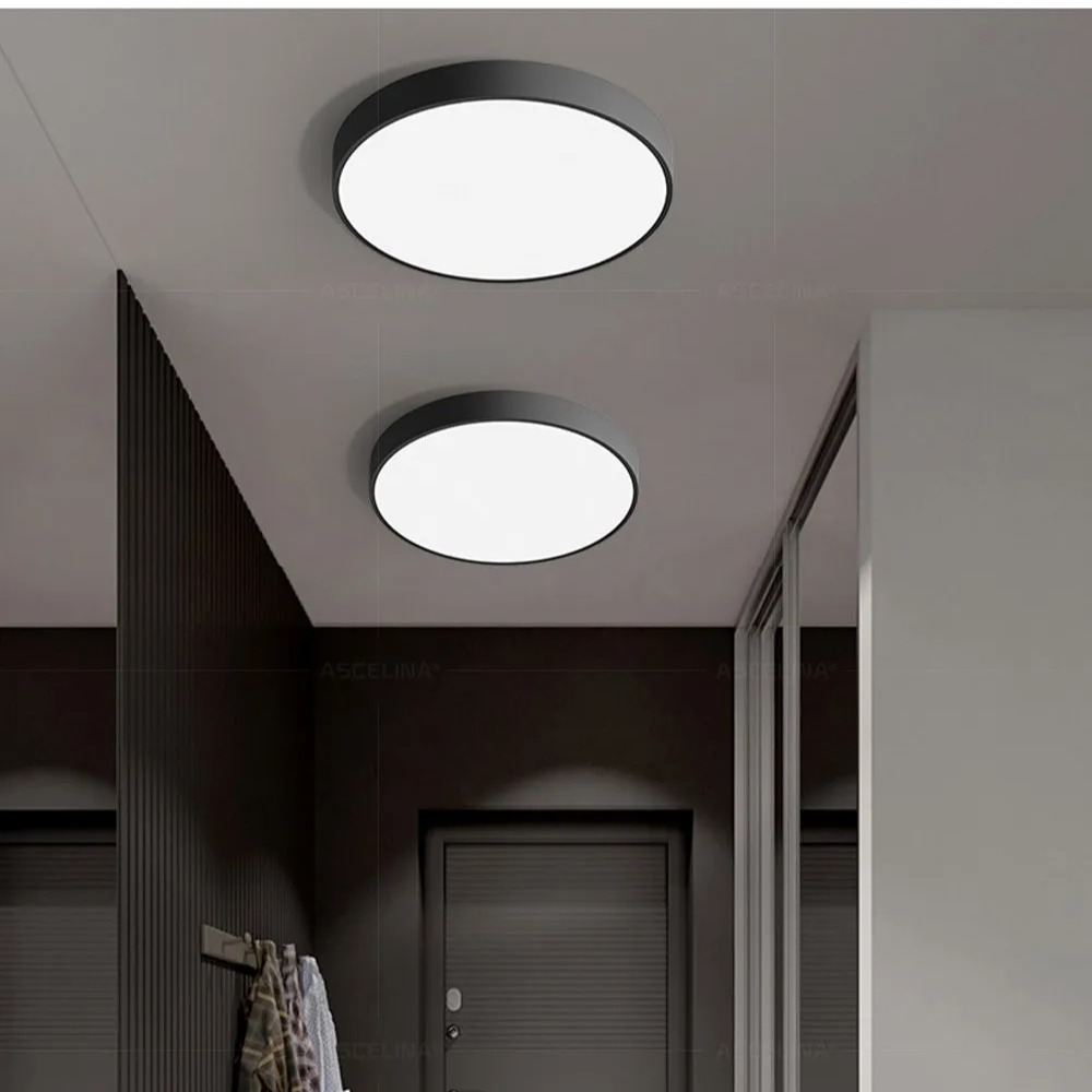Detailed shot of the diffuser and metal trim on a modern round ceiling lamp
