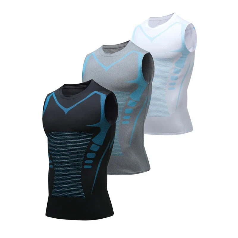 Detailed shot of reinforced stitching on the activewear shaping vest