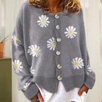 Daiselle | Women’s Daisy Print Button Front Knit Cardigan