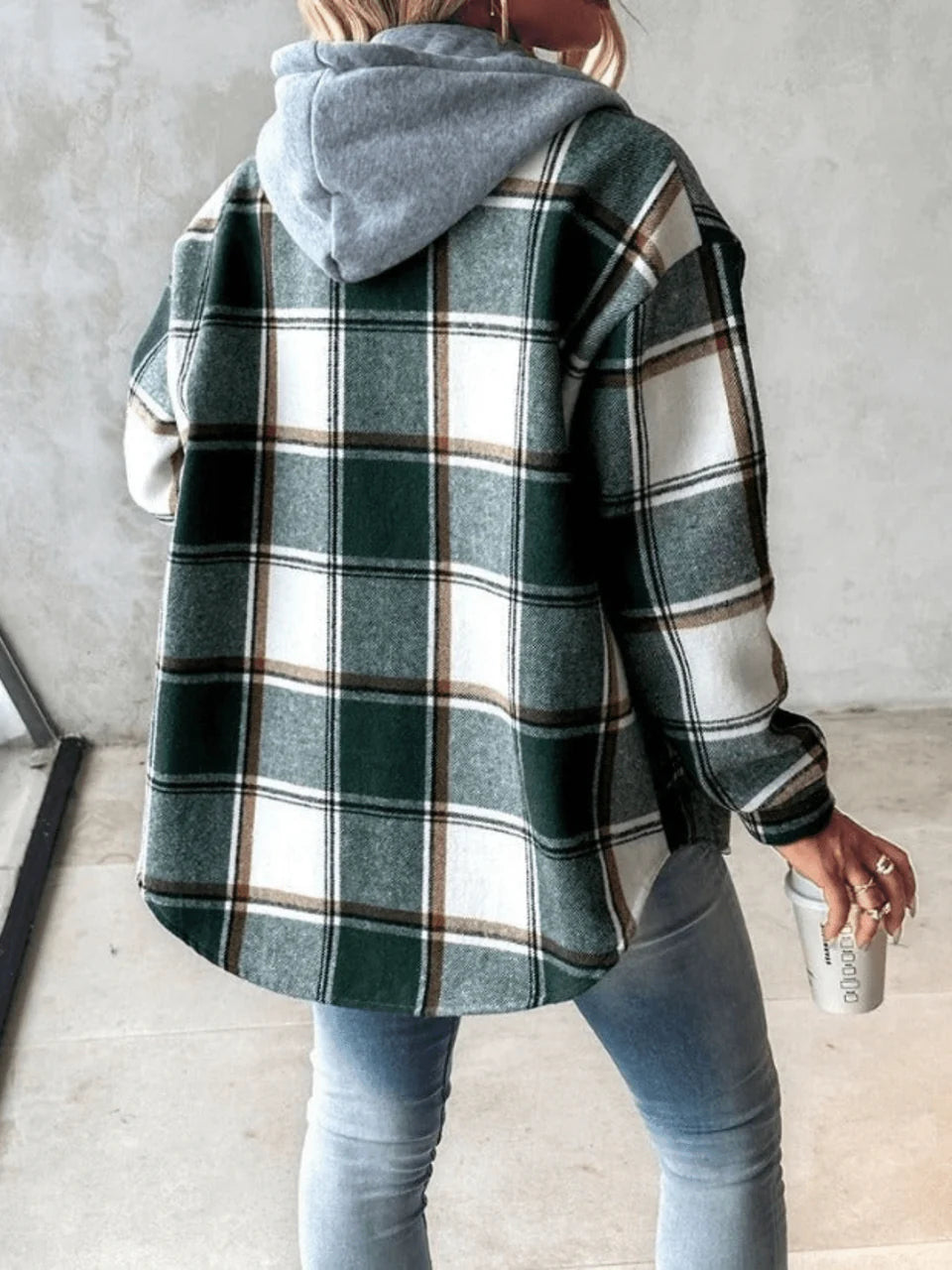 Briarose | Women’s Plaid Hooded Button Up Jacket