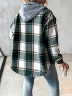 Briarose | Women’s Plaid Hooded Button Up Jacket