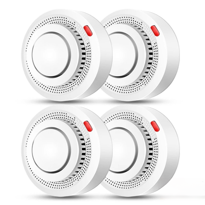 Interior view of smart WiFi smoke detector showing battery compartment