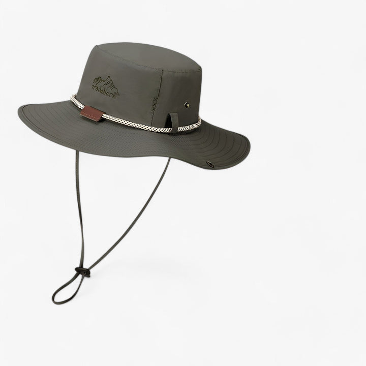 Travel sun hat folded and packed easily for on-the-go portability
