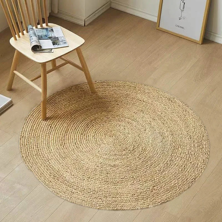 Minimalist circular anti-slip floor mat for interior design