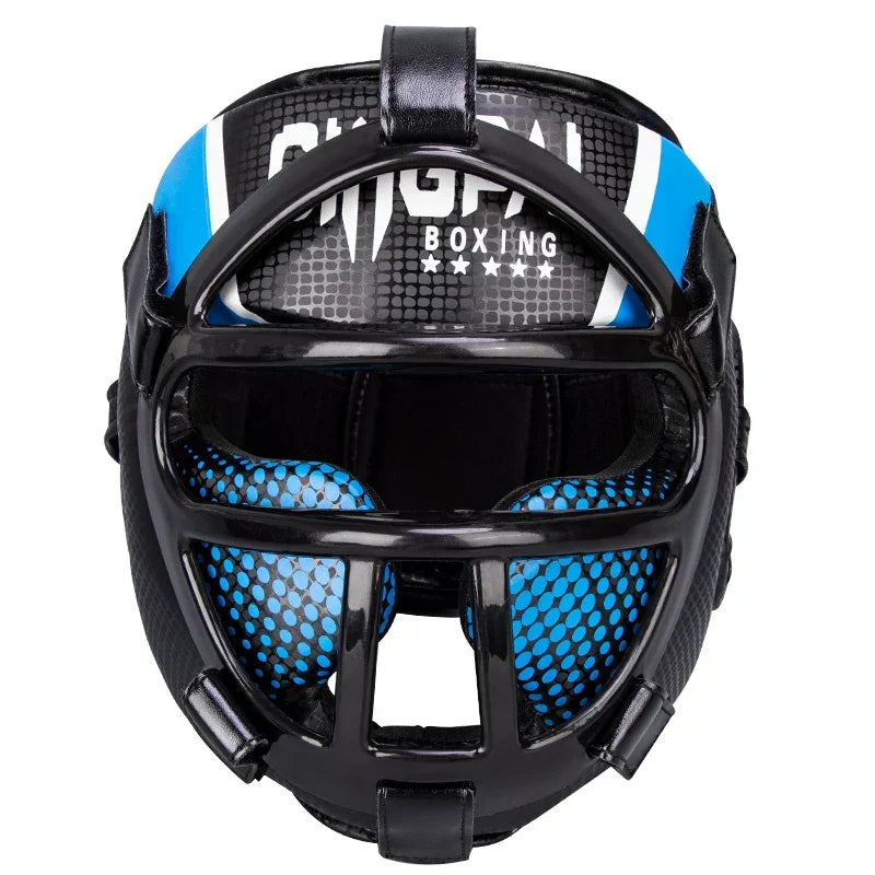 Face mask guard attached to unisex head guard for safety