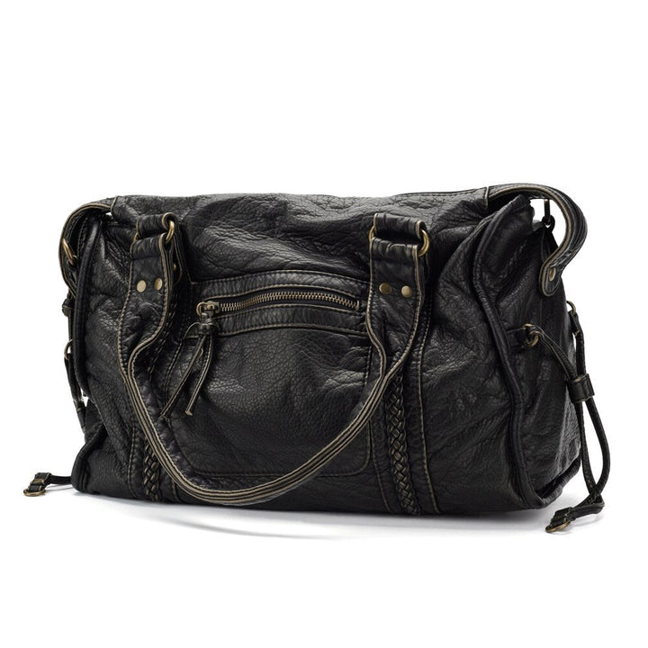 Stylish black purse and work bag with spacious interior