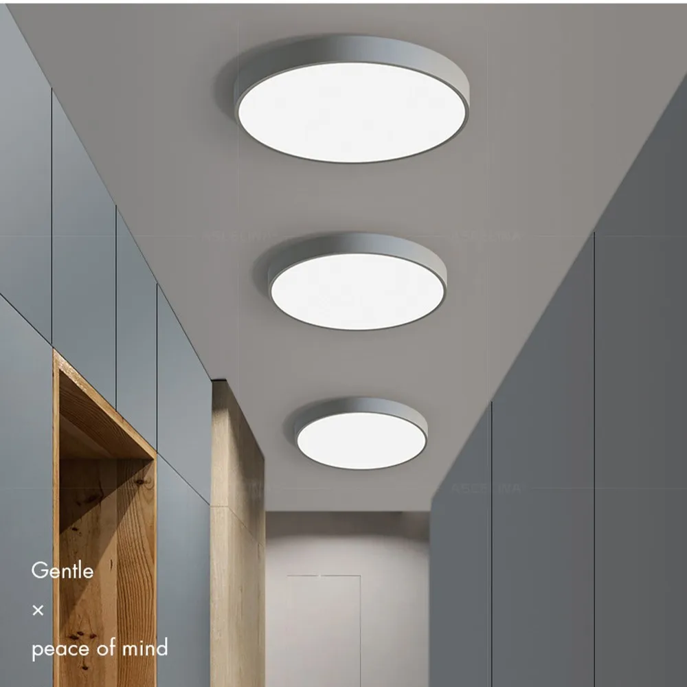 Side profile of a minimalist flush mount LED ceiling light for home decor