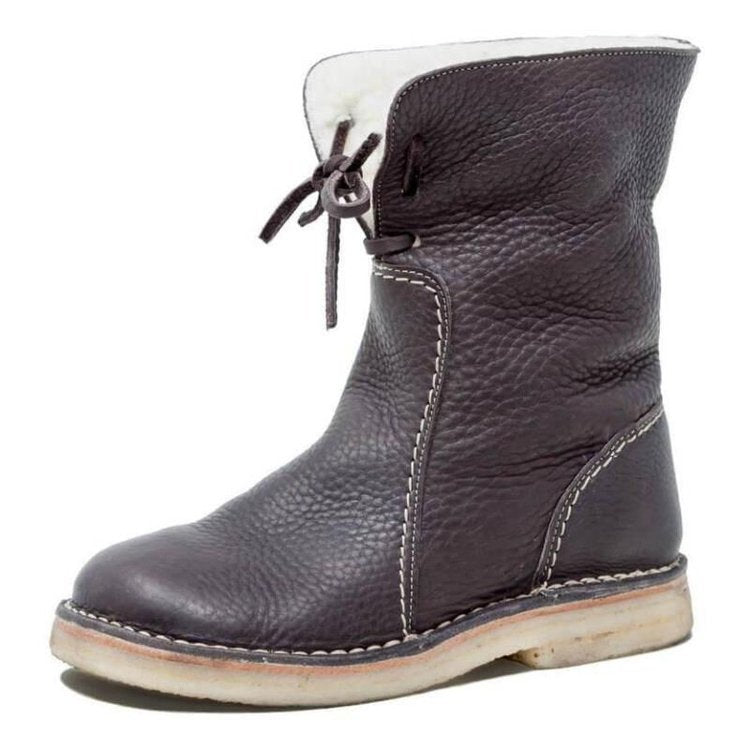 Back view of comfortable winter boots highlighting supportive heel design