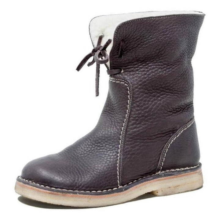 Back view of comfortable winter boots highlighting supportive heel design