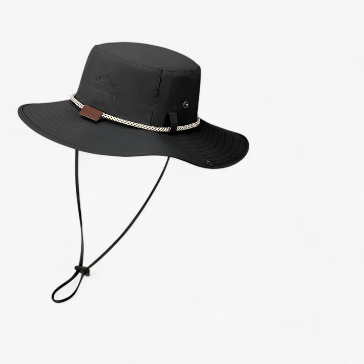 Fishing hat with wide brim for optimal shade during outdoor activities