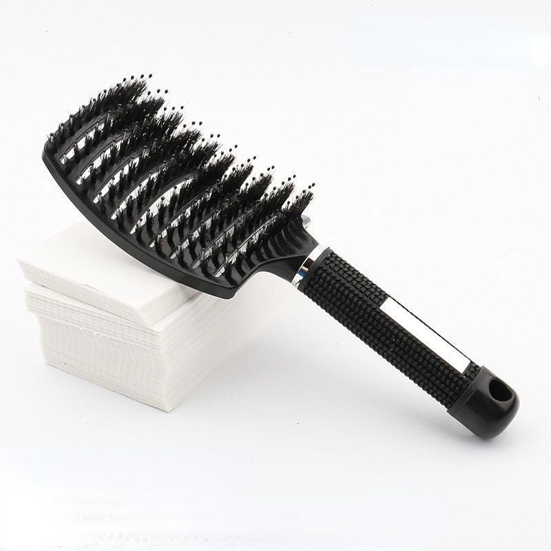 Professional detangling hairbrush ready for smooth hair care