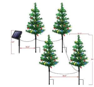 Multiple color changing solar LED Christmas tree garden lights