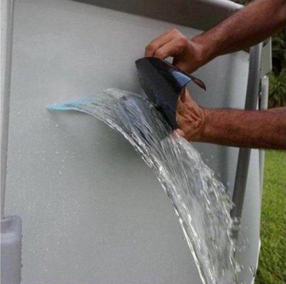 Close up of adhesive sealing tape applied to surface for outdoor leak repair