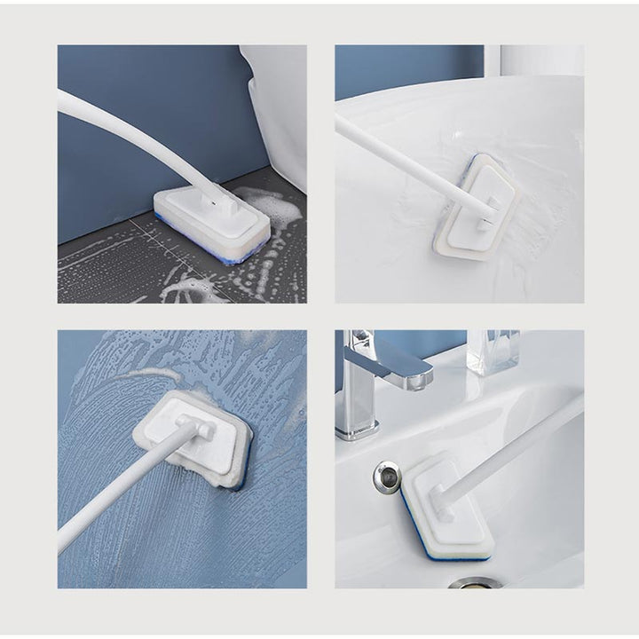 Versatile floor brush and cleaning tool for bathroom and kitchen tiles