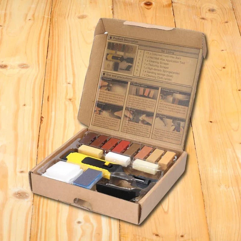 Complete floor repair kit set inside an open storage box