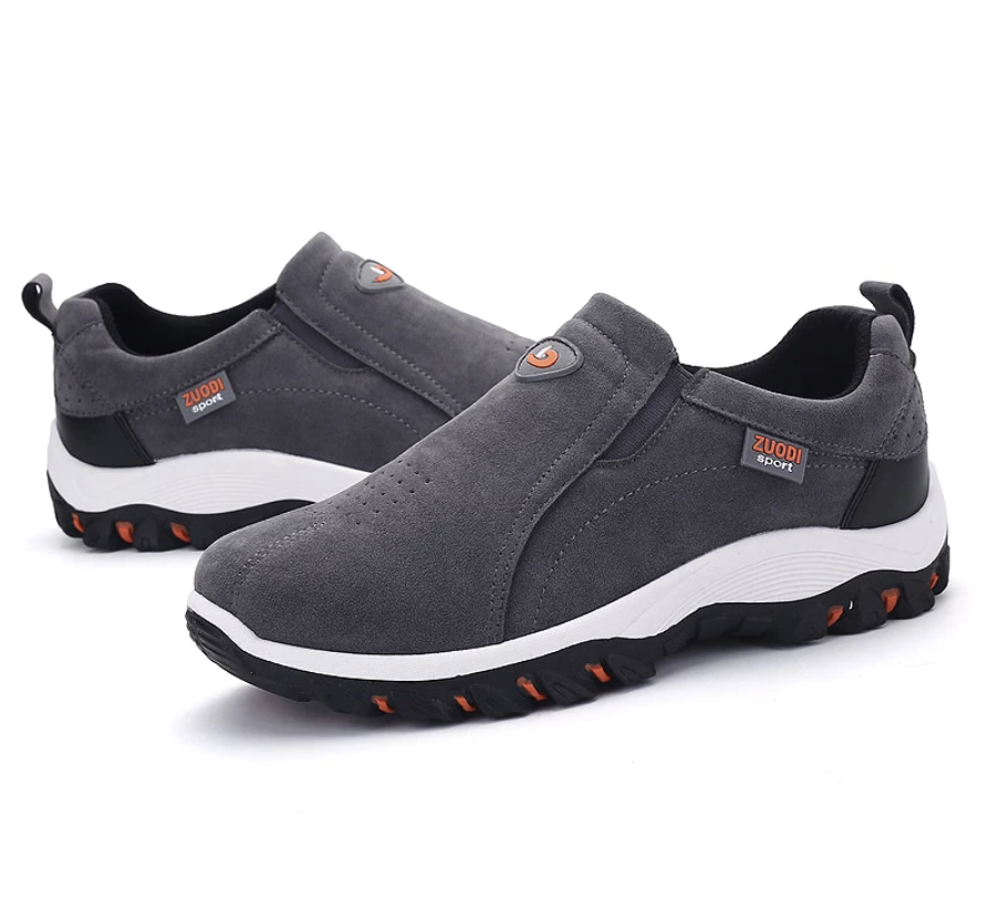 Close-up of flexible rubber outsole on comfort shoes for men