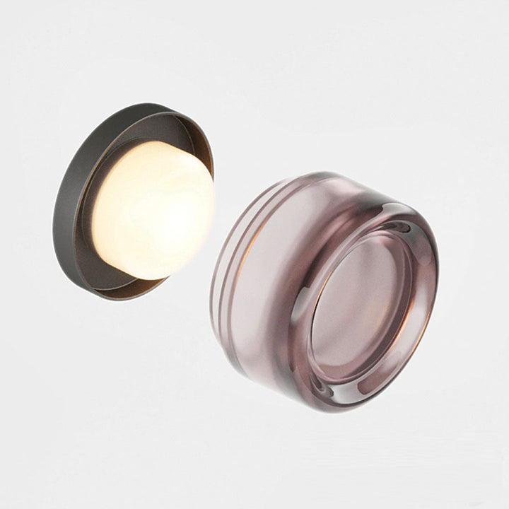 Detailed view of the DimpleGlow compact modern wall lamp hardware finish