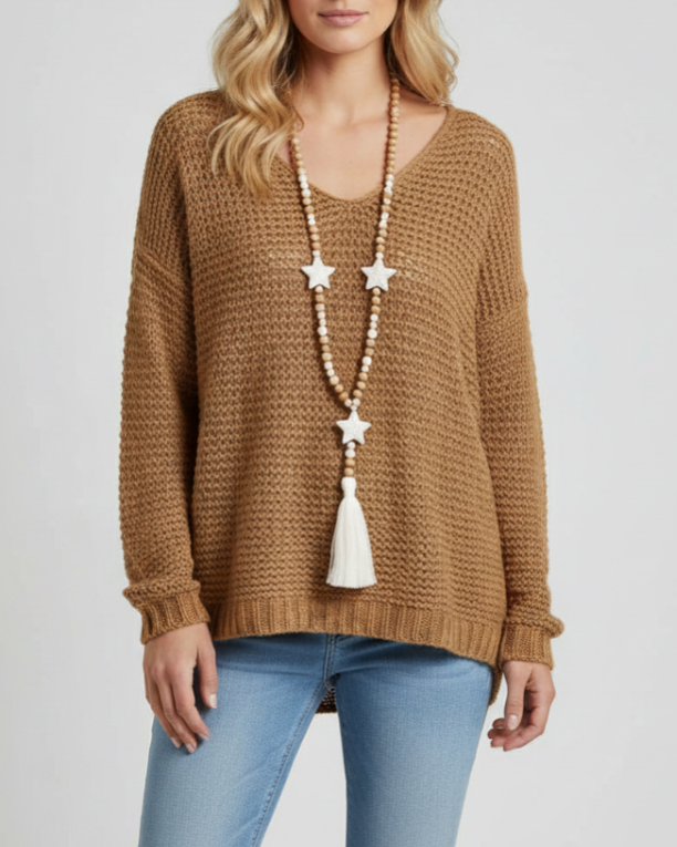 Brenna | Women’s V-Neck Textured Sweater
