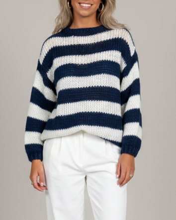 Mirelle | Women’s Striped Sleeve Sweater