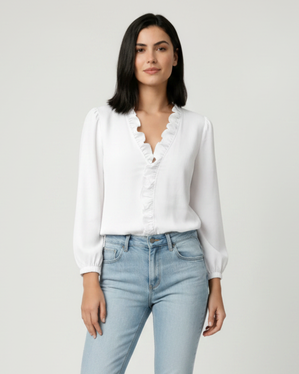 Women’s Ruffle Front Blouse