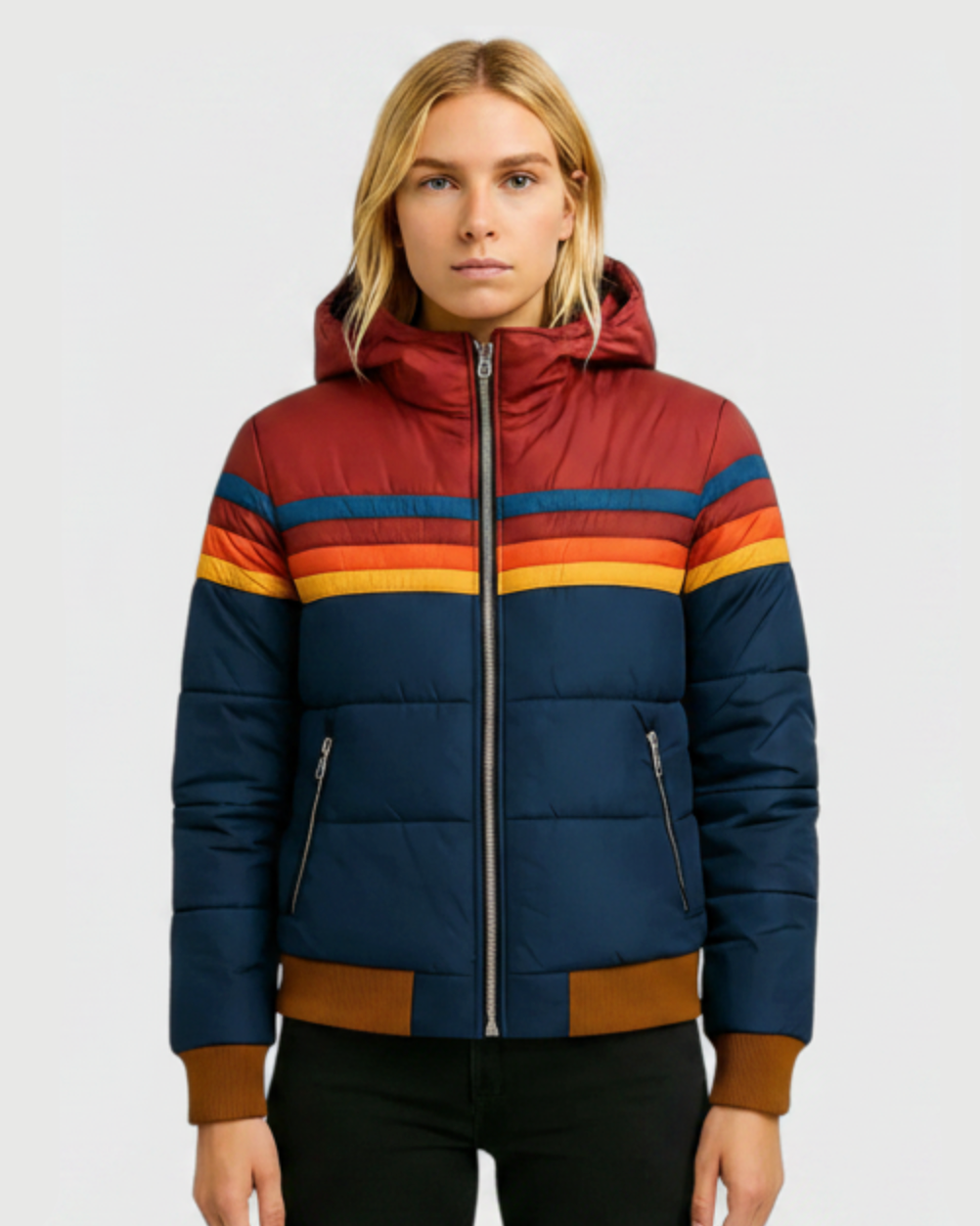 Cersey | Women’s Colorblock Hooded Puffer Jacket