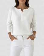 Tinsleigh | Women’s Long Sleeve Henley Knit Sweater
