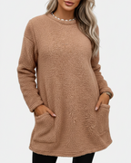 Francine | Women’s Pocket Button Long Sleeve Sweater Dress