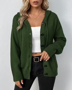 Crela | Women’s Hooded Button Front Cardigan