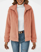 Jodi | Women’s Fluffy Zip Front Cardigan