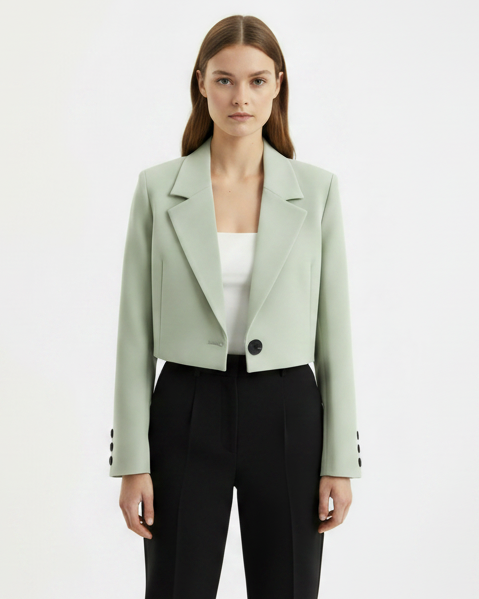 Jonah | Women’s Cropped Blazer with Notched Lapel