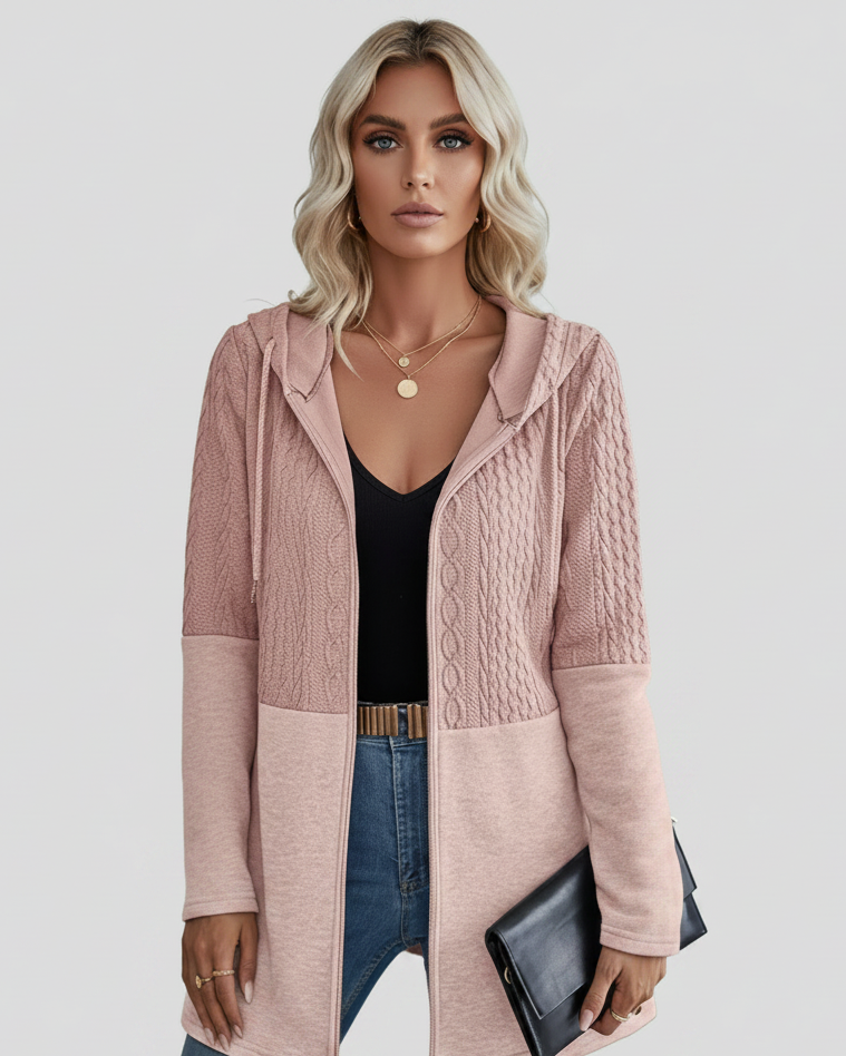 Dannah | Women’s Cable Knit Zip Hoodie