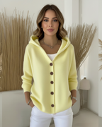 Eulla | Women’s Cable Knit Button-Front Hoodie