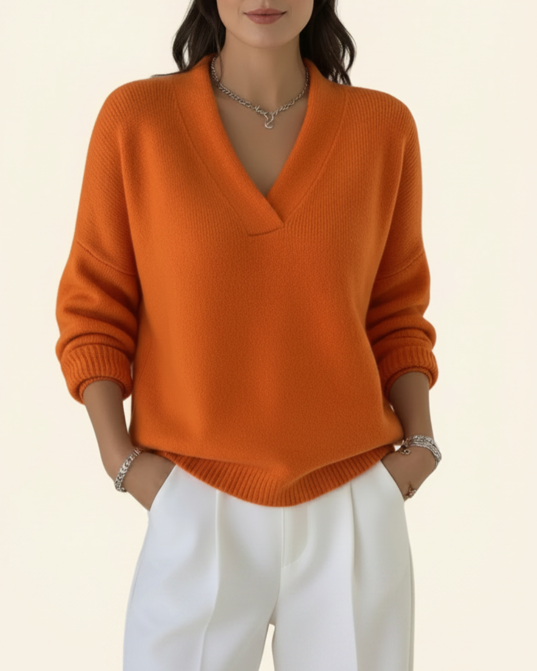Aira | Women’s V Neck Long Sleeve Sweater