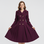 Viella | Women’s Double Breasted Fit Flare Coat