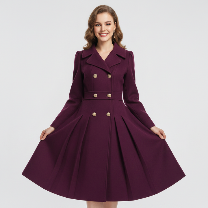 Viella | Women’s Double Breasted Fit Flare Coat