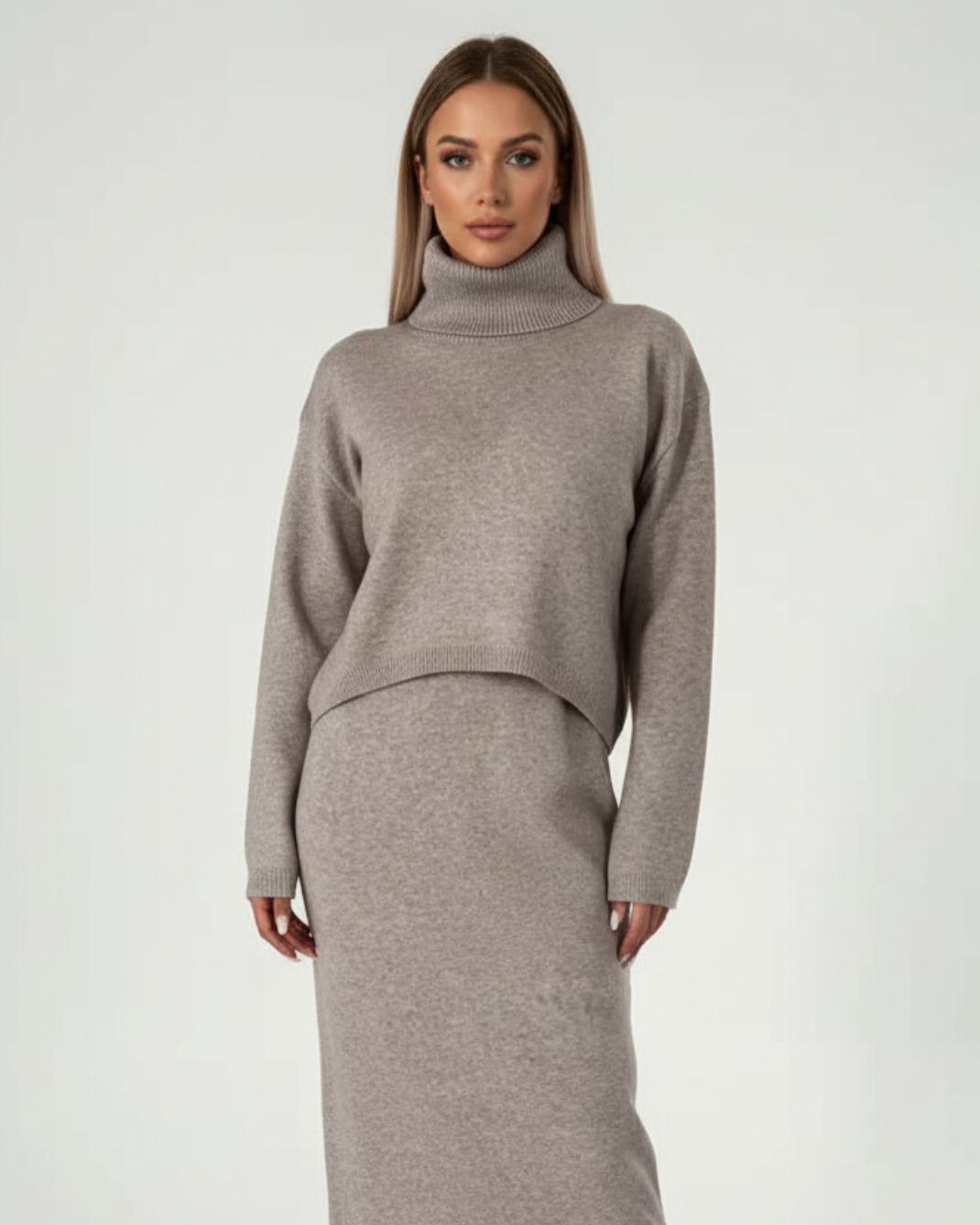 Solennea | Turtleneck Midi Dress