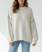 Cherie | Women’s Contrast Stitch Sweater
